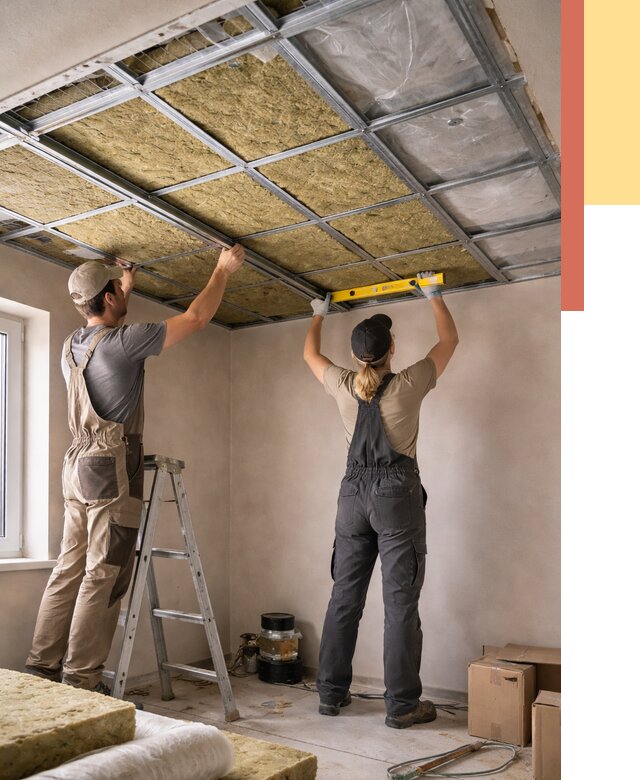 Шумоизоляция потолка в Лысьве от 1282 руб. под ключ — услуги ОТДЕЛОЧНИК-Лсь