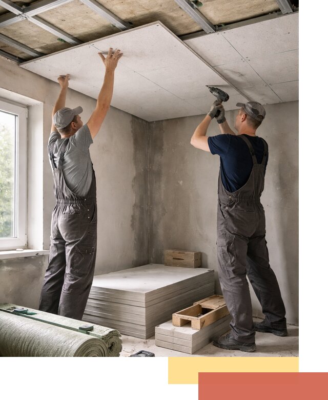 Шумоизоляция потолка панелями ЗИПС в Лысьве